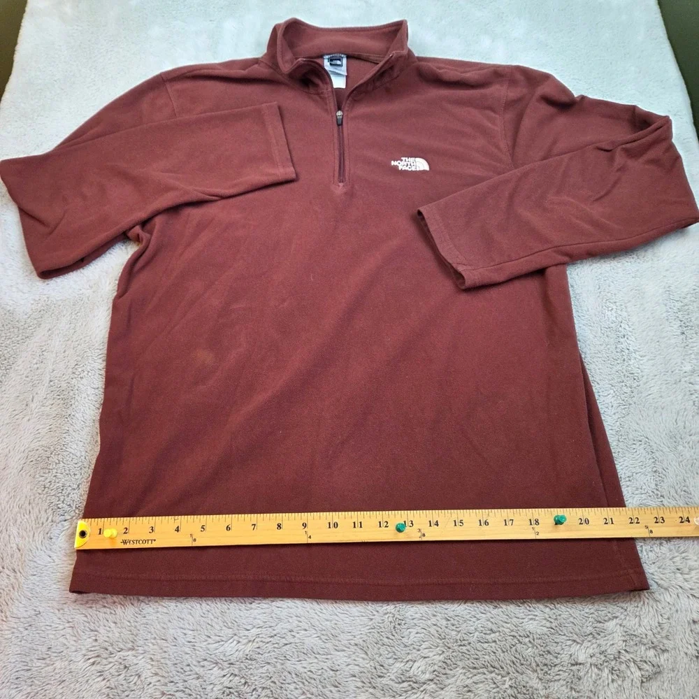 The North Face TKA 100 Fleece Pullover Mens L 1/4 Zip Lightweight Maroon Red